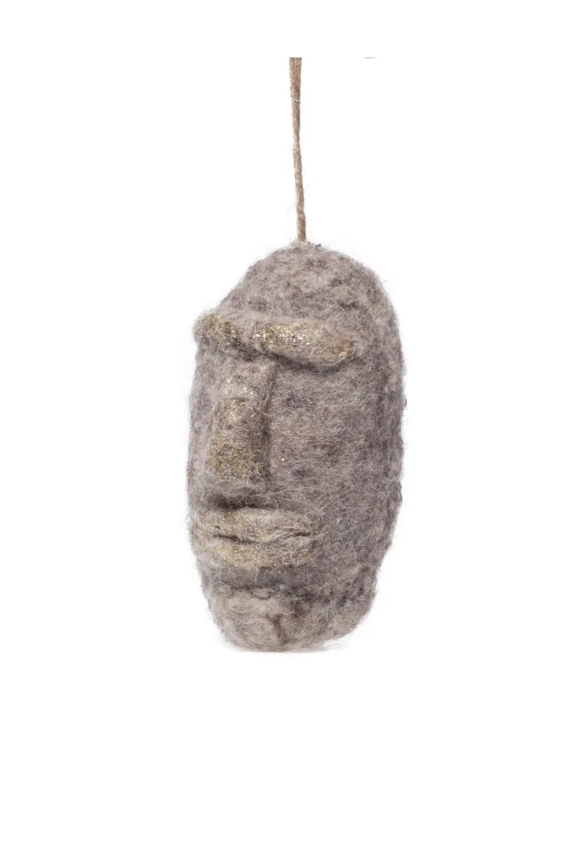 De Kulture Handmade Premium Wool Felt Easter Grey Island Eco Friendly Needle Felted Stuffed Eastertide Ornament Ideal for Home Office Party Decoration Holiday Décor,3.5x7.5 (DH) Inches