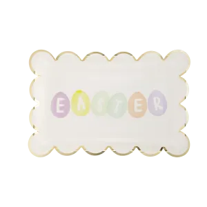 Easter Eggs Scallop Paper Plate