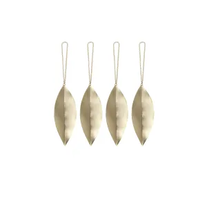 ferm Living Set of 4 Leaf Brass Ornaments