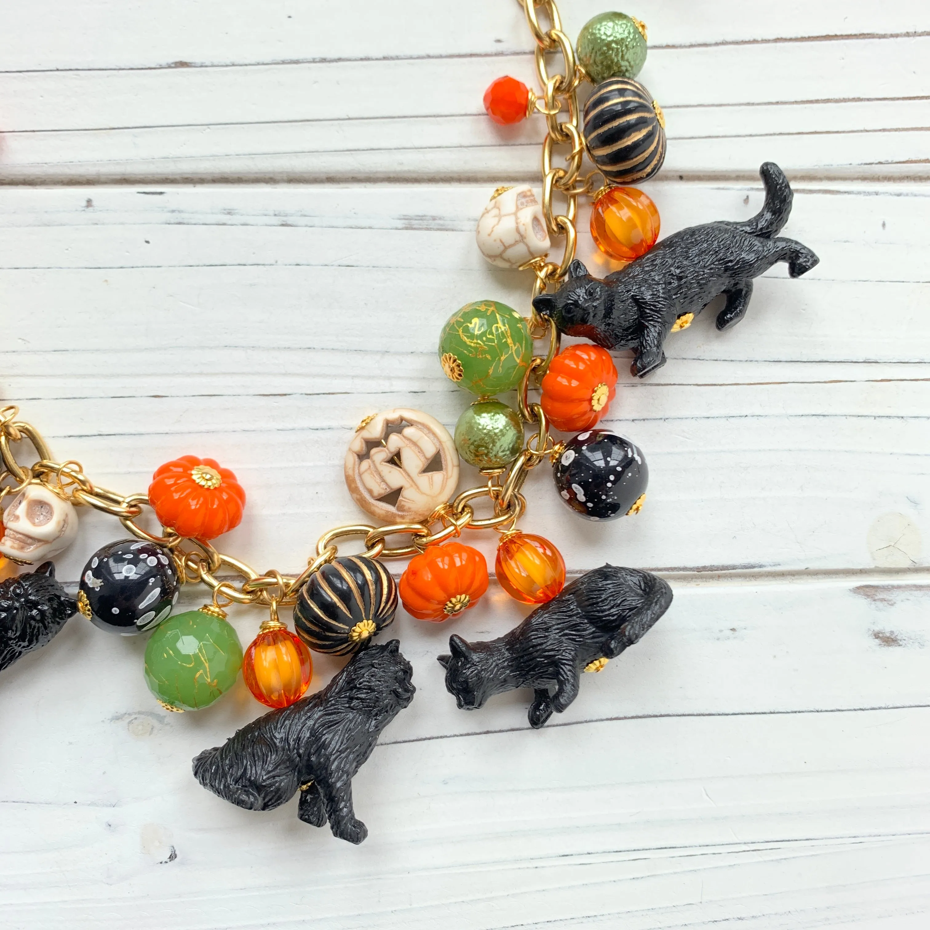 Festive Feline Halloween Necklace