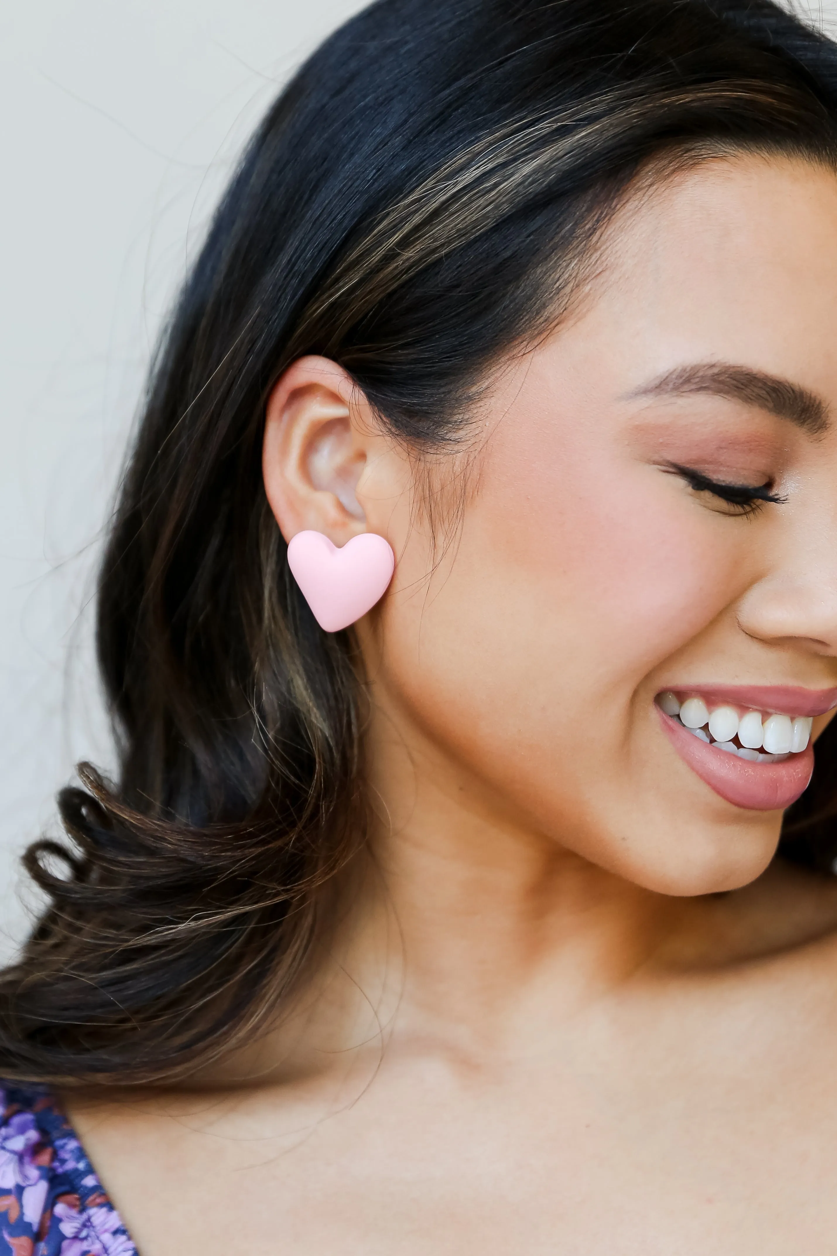 FINAL SALE - Annie Pink Heart Stud Earrings