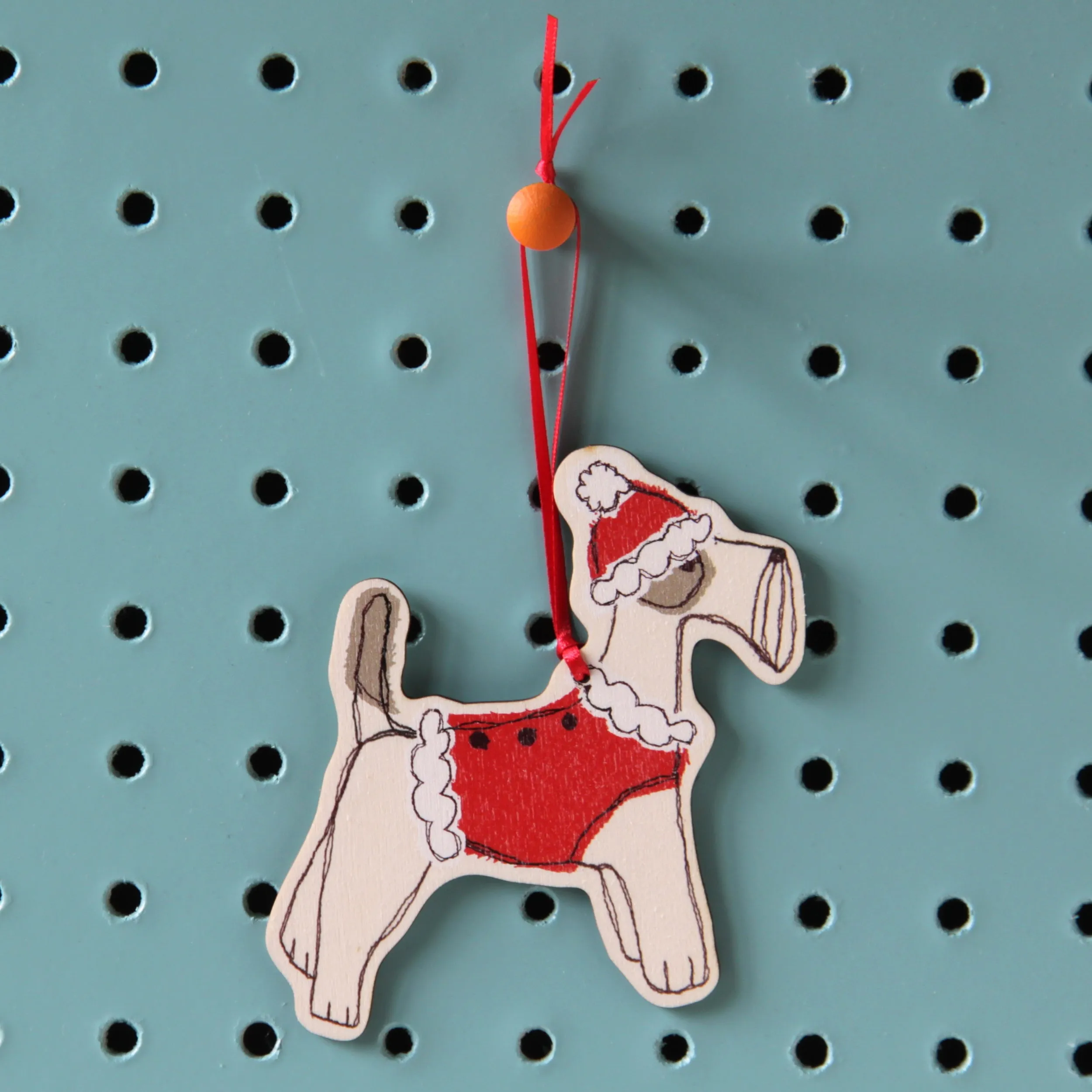 fox terrier dingly dangly Christmas decoration