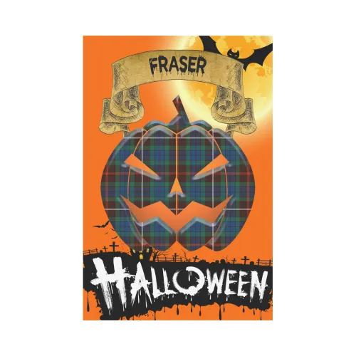 Fraser Hunting Ancient Tartan Jack O' Lantern Garden Flag / Halloween Home Decor NN8