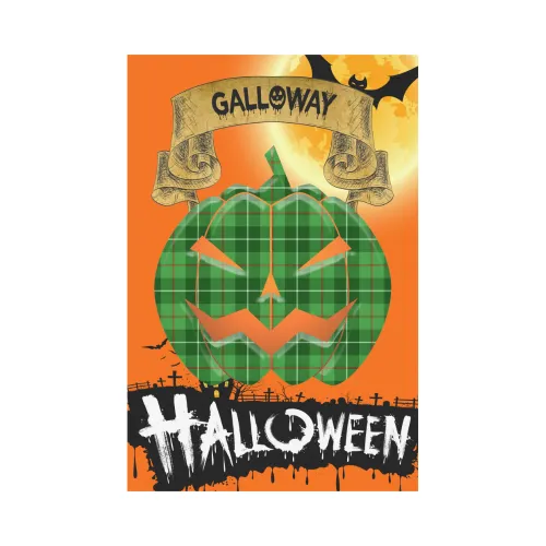 Galloway District Tartan Jack O' Lantern Garden Flag / Halloween Home Decor NN8