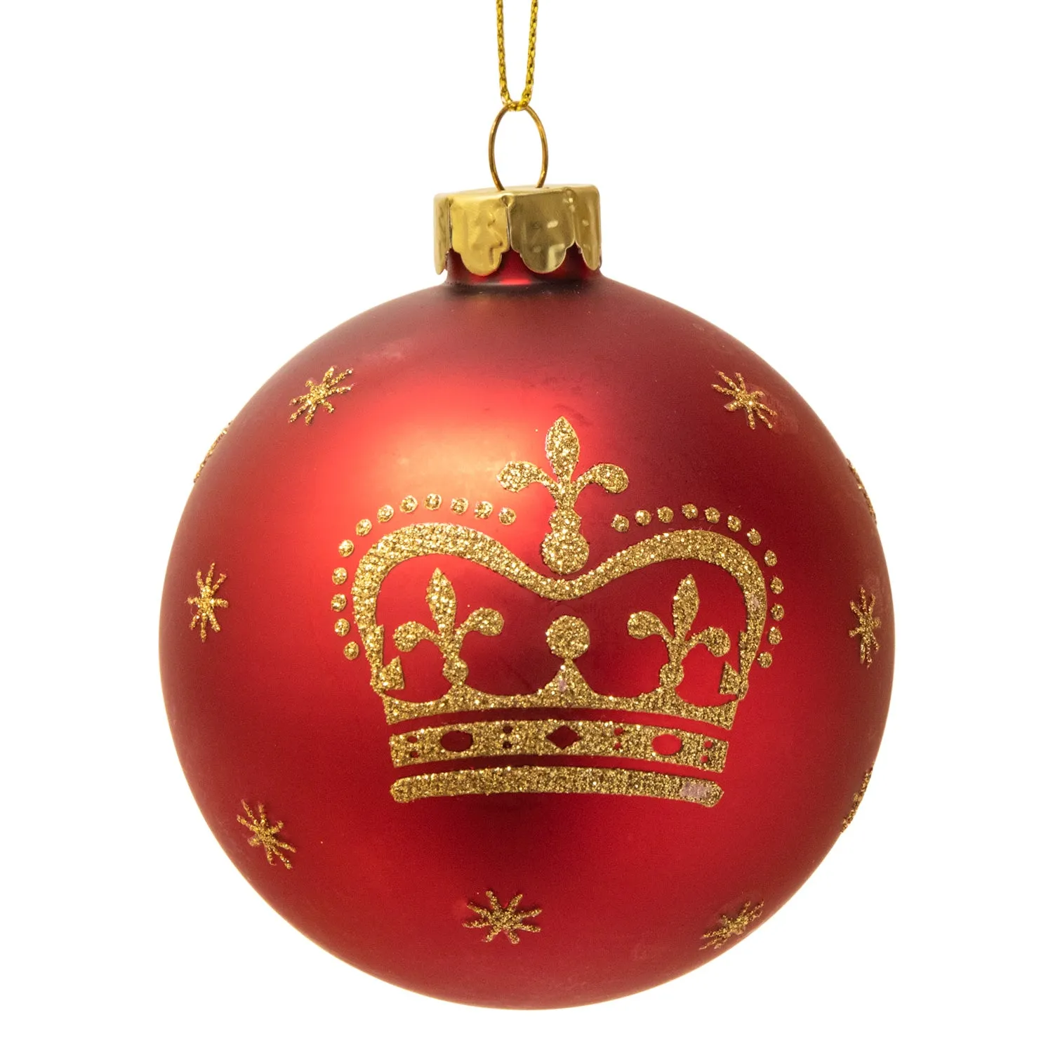 Gisela Graham King Charles III Royal Bauble Christmas Decoration - Red/Gold