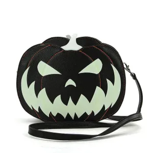 Glow In The Dark Jack O Lantern Pumpkin Crossbody Bag