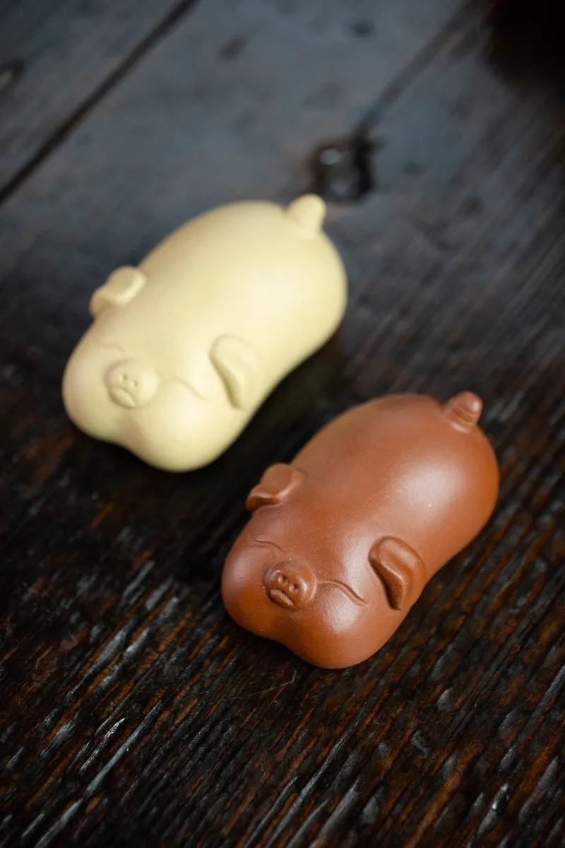 Gohobi Handmade pig ornaments Tea pets ceramic YiXing clay  Chinese Gongfu tea Kung fu tea Japanese Chado unique ornaments