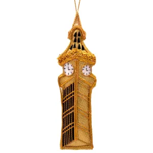 Gold Big Ben Stitched Christmas Decoration