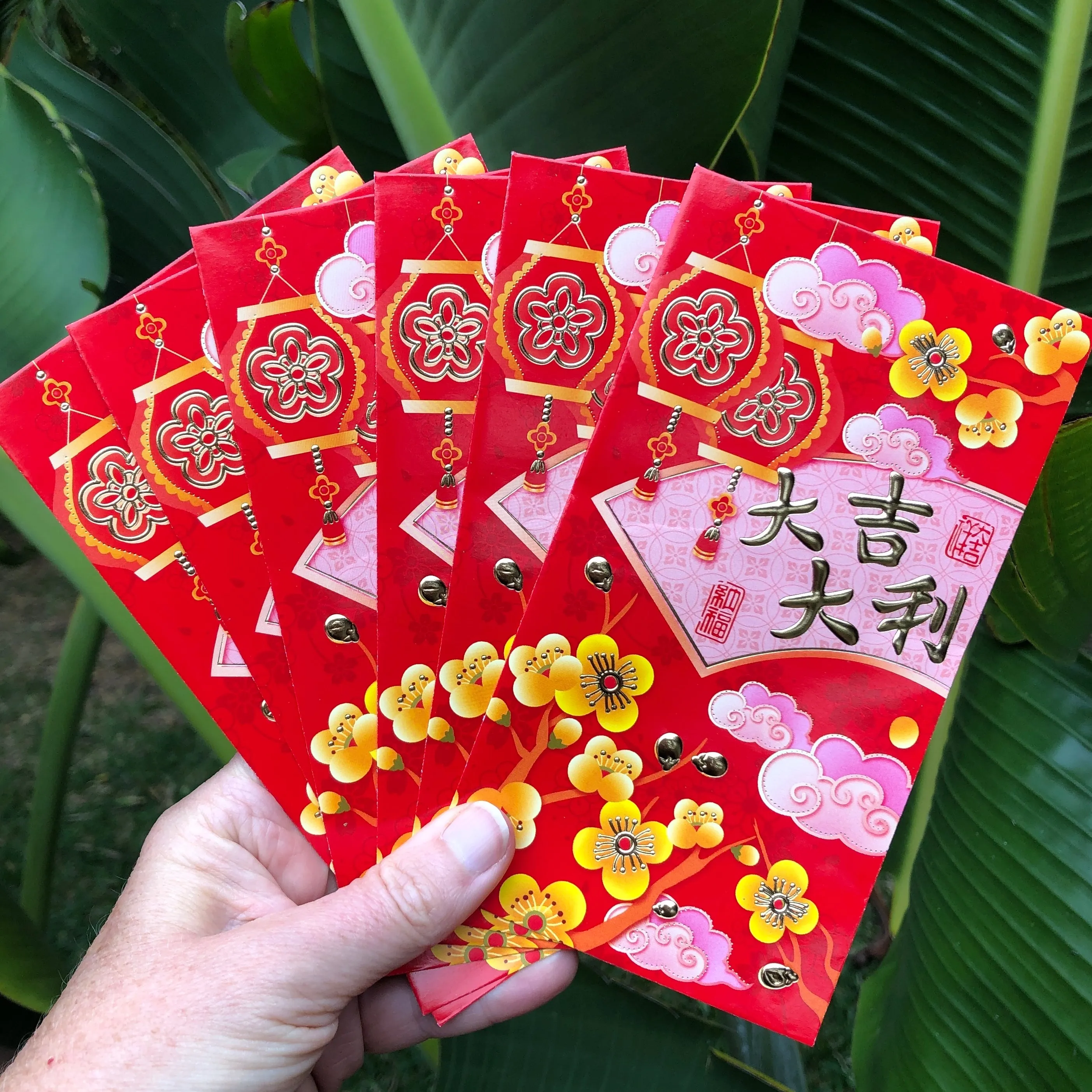 Golden Blossoms - Red Money Envelopes (6 pack)