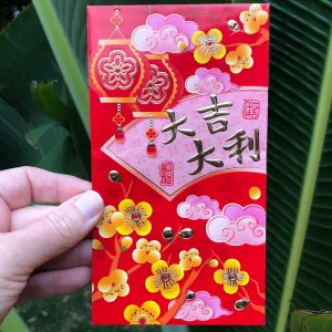 Golden Blossoms - Red Money Envelopes (6 pack)