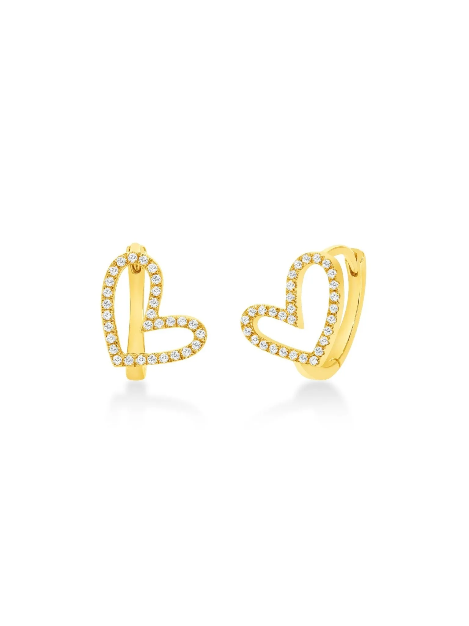 Hailey Heart Huggie Earrings 14K