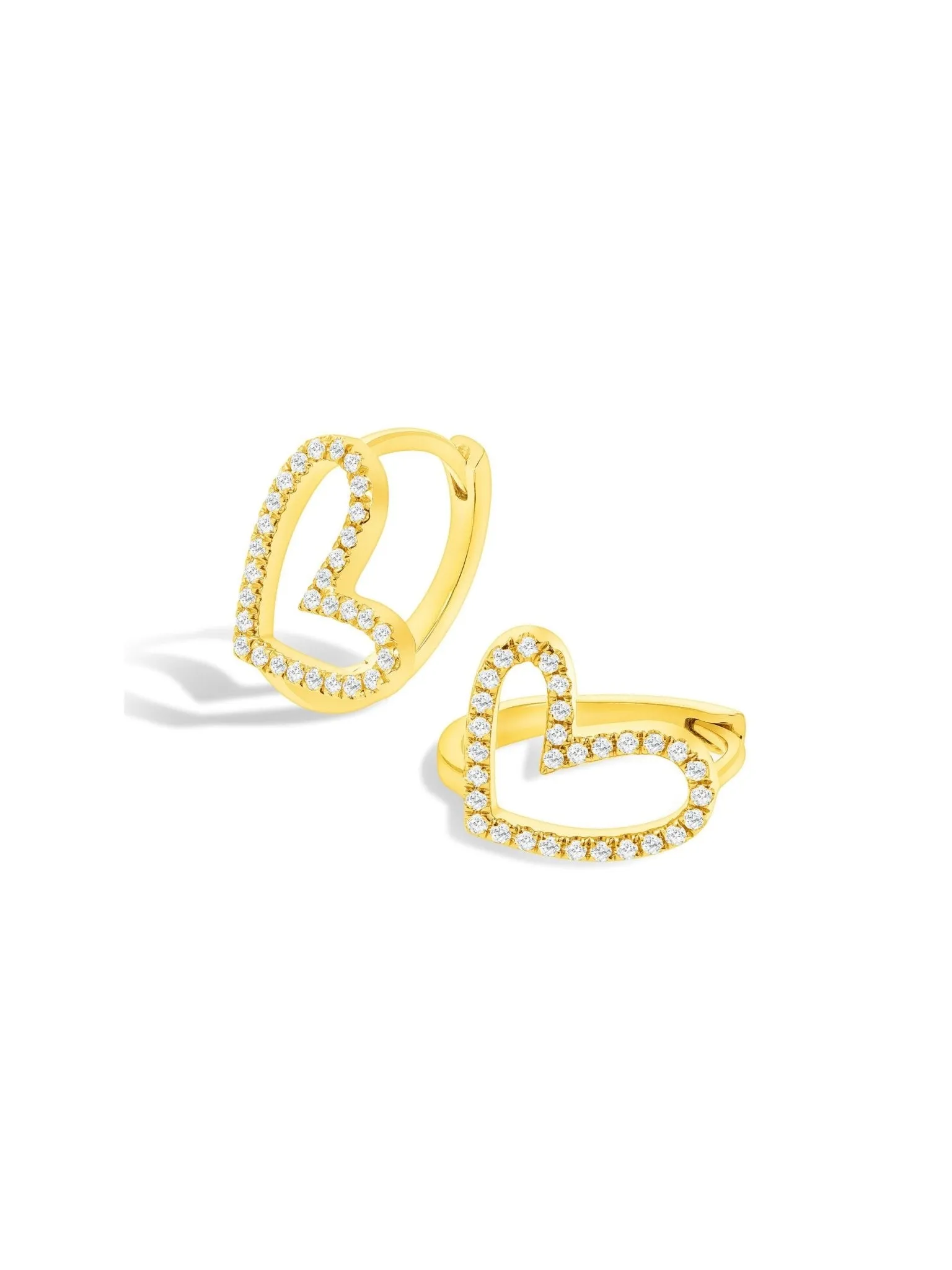 Hailey Heart Huggie Earrings 14K