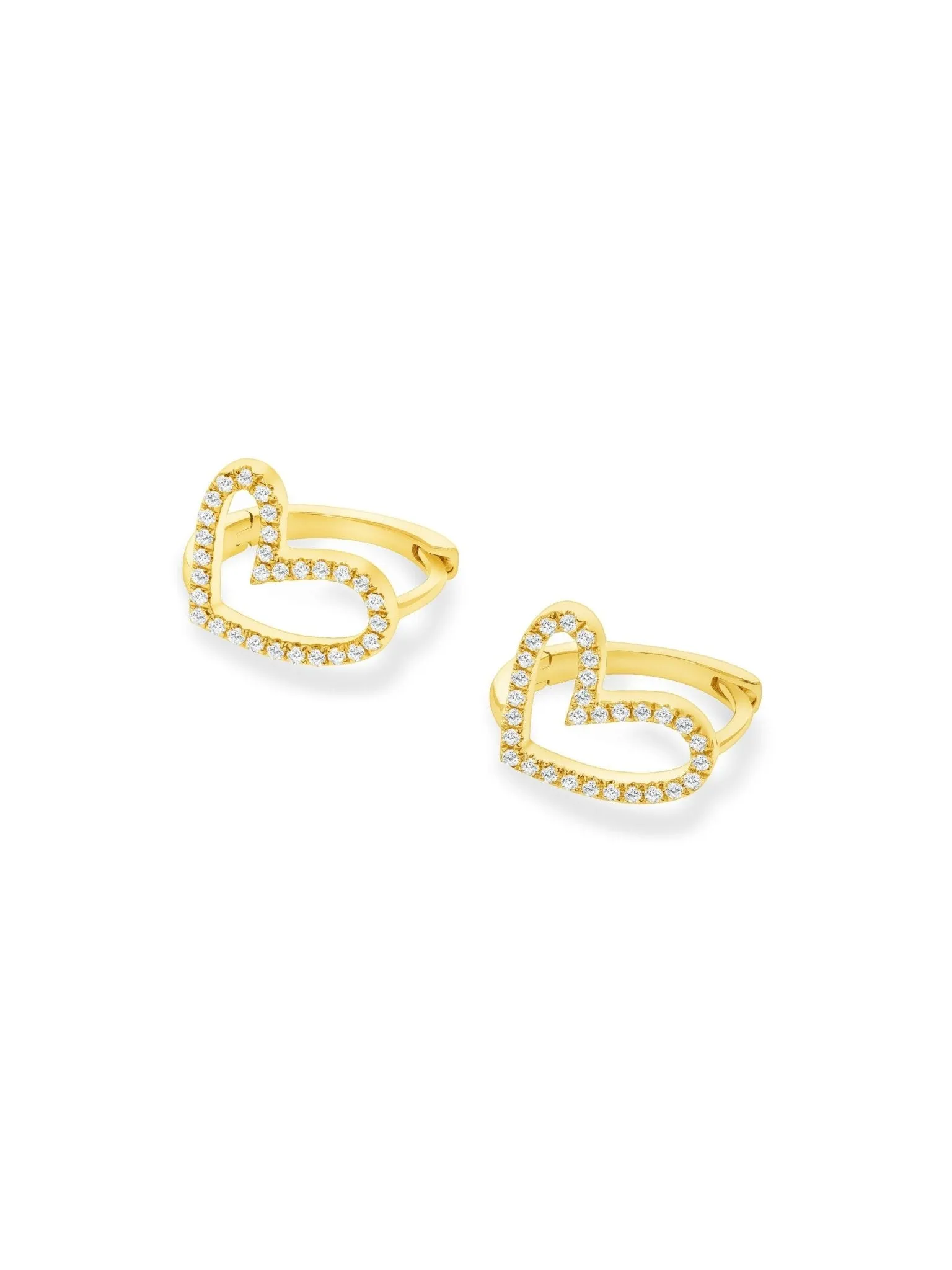 Hailey Heart Huggie Earrings 14K