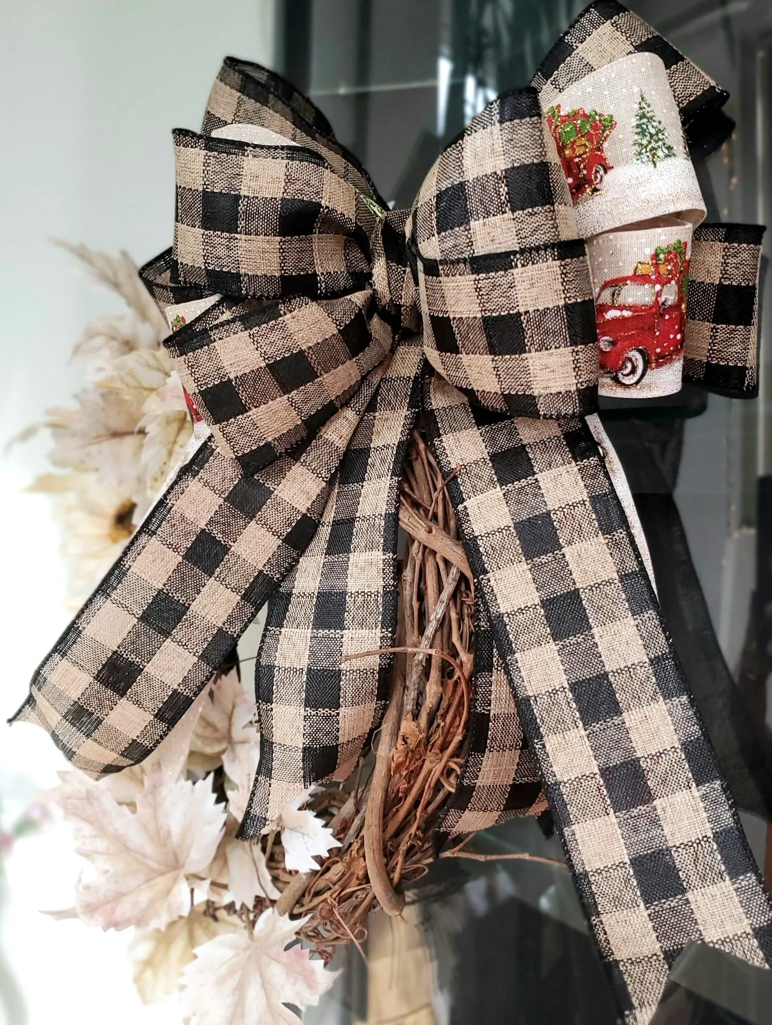 Hand Made Plaid Christmas Bow | Triple Layered