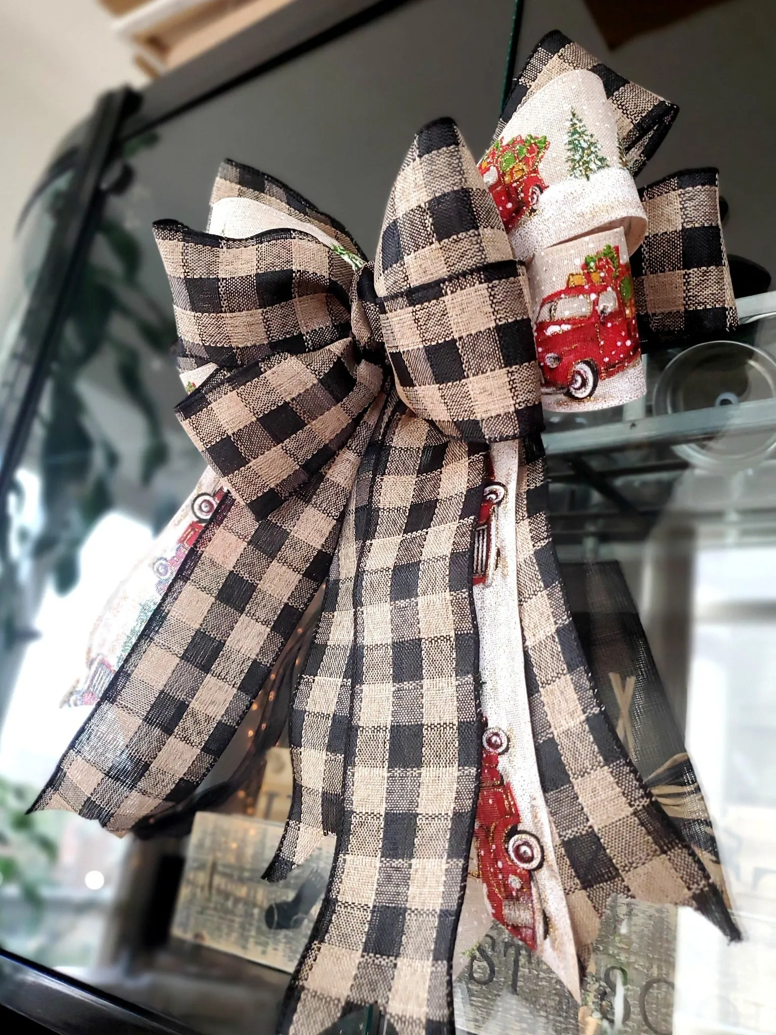 Hand Made Plaid Christmas Bow | Triple Layered