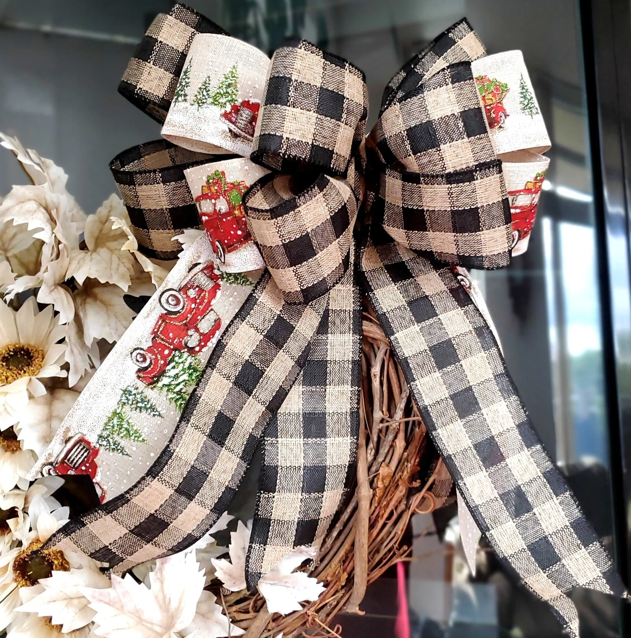 Hand Made Plaid Christmas Bow | Triple Layered