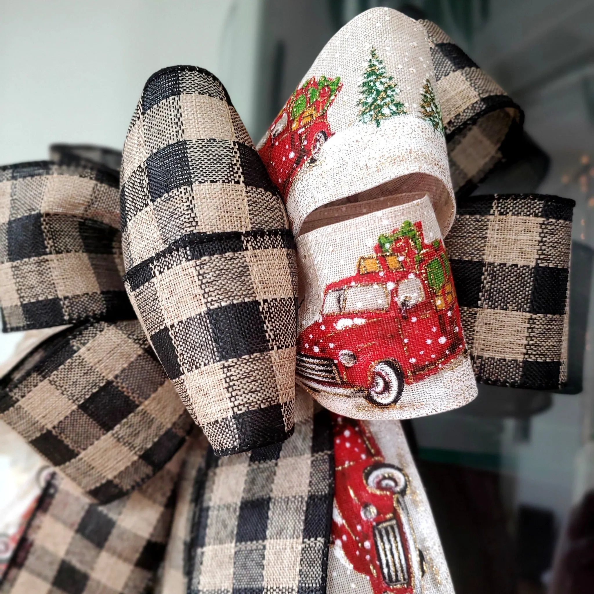 Hand Made Plaid Christmas Bow | Triple Layered