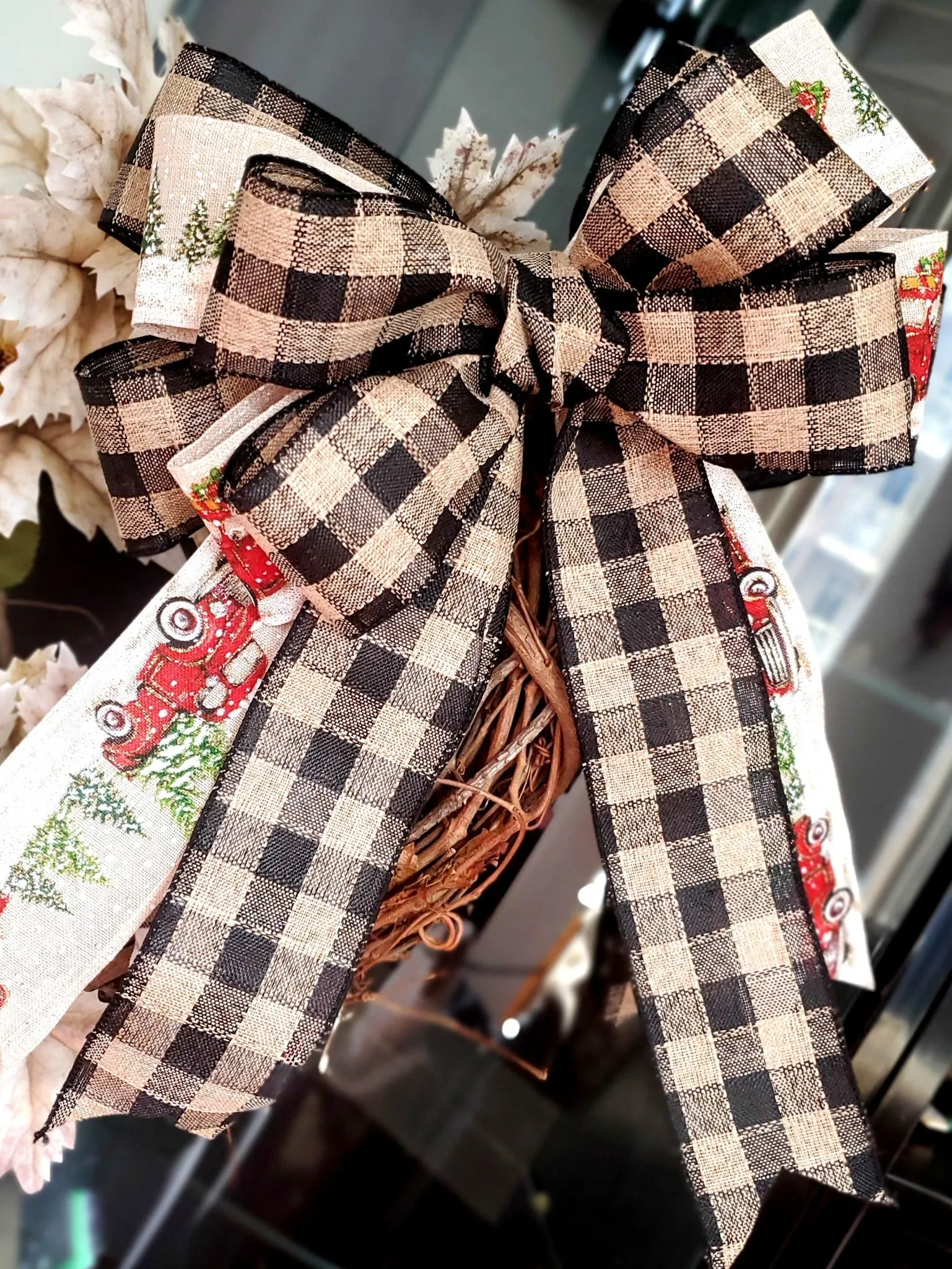 Hand Made Plaid Christmas Bow | Triple Layered