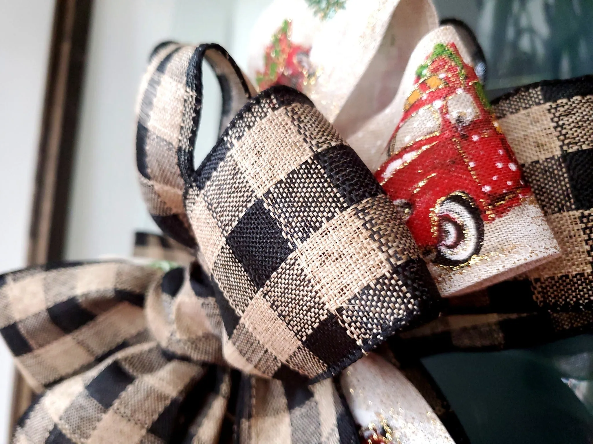 Hand Made Plaid Christmas Bow | Triple Layered