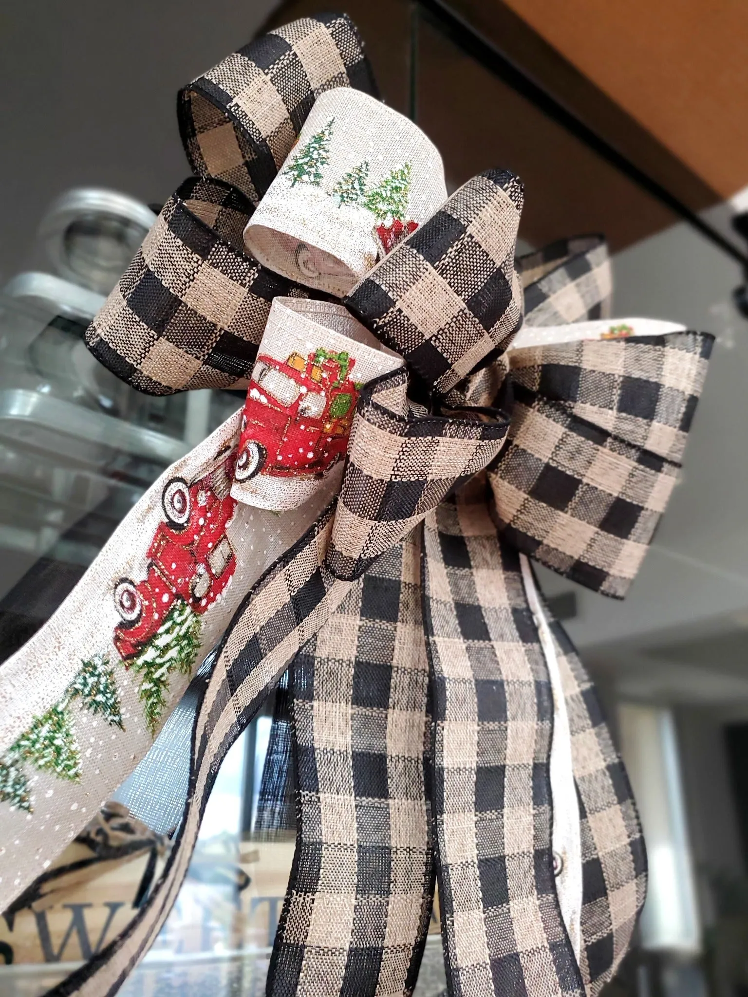 Hand Made Plaid Christmas Bow | Triple Layered