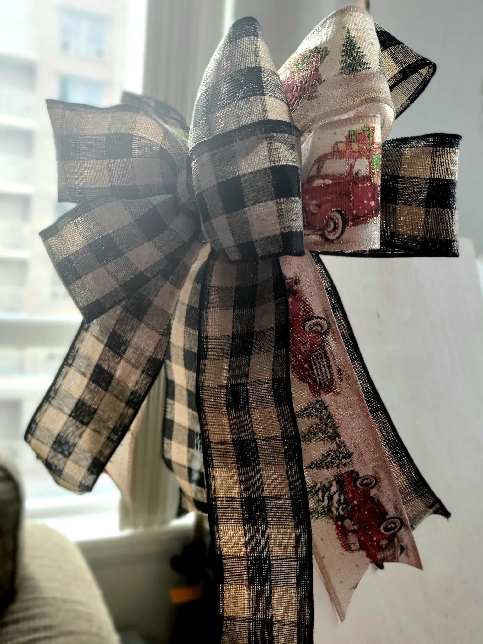 Hand Made Plaid Christmas Bow | Triple Layered