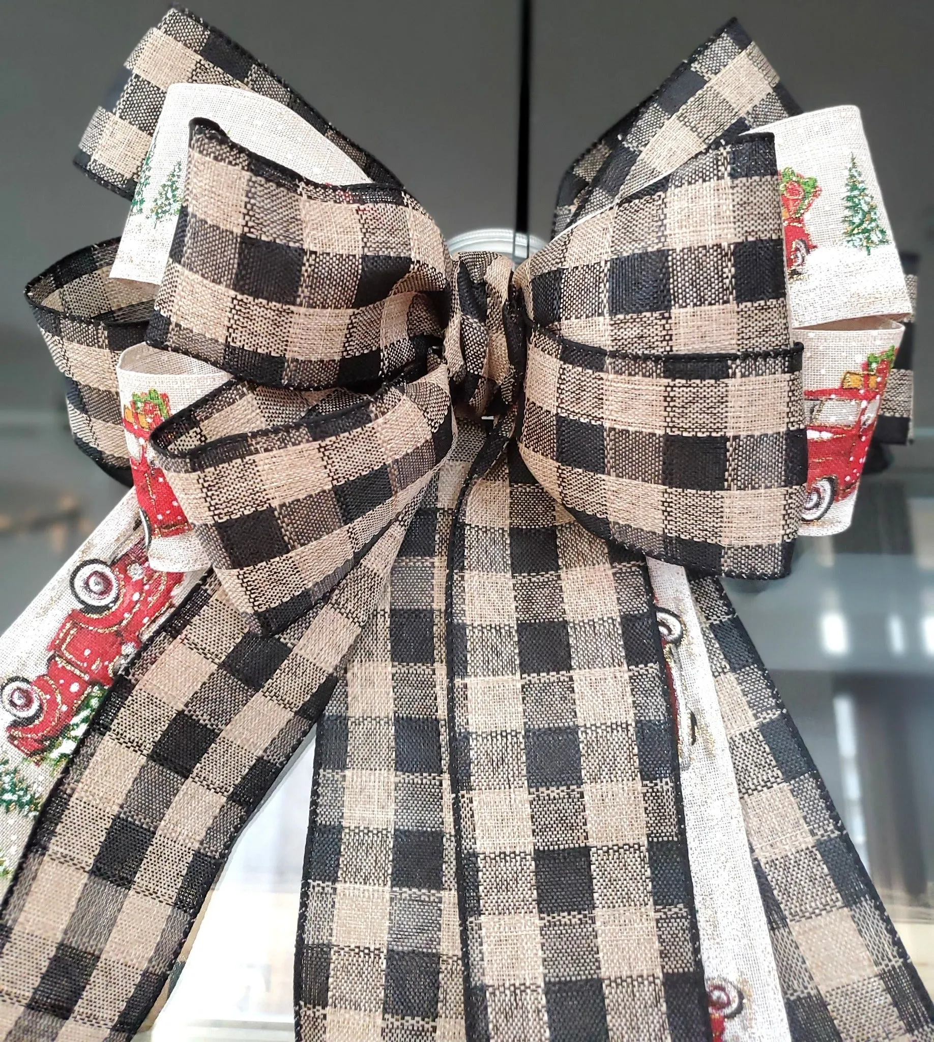 Hand Made Plaid Christmas Bow | Triple Layered