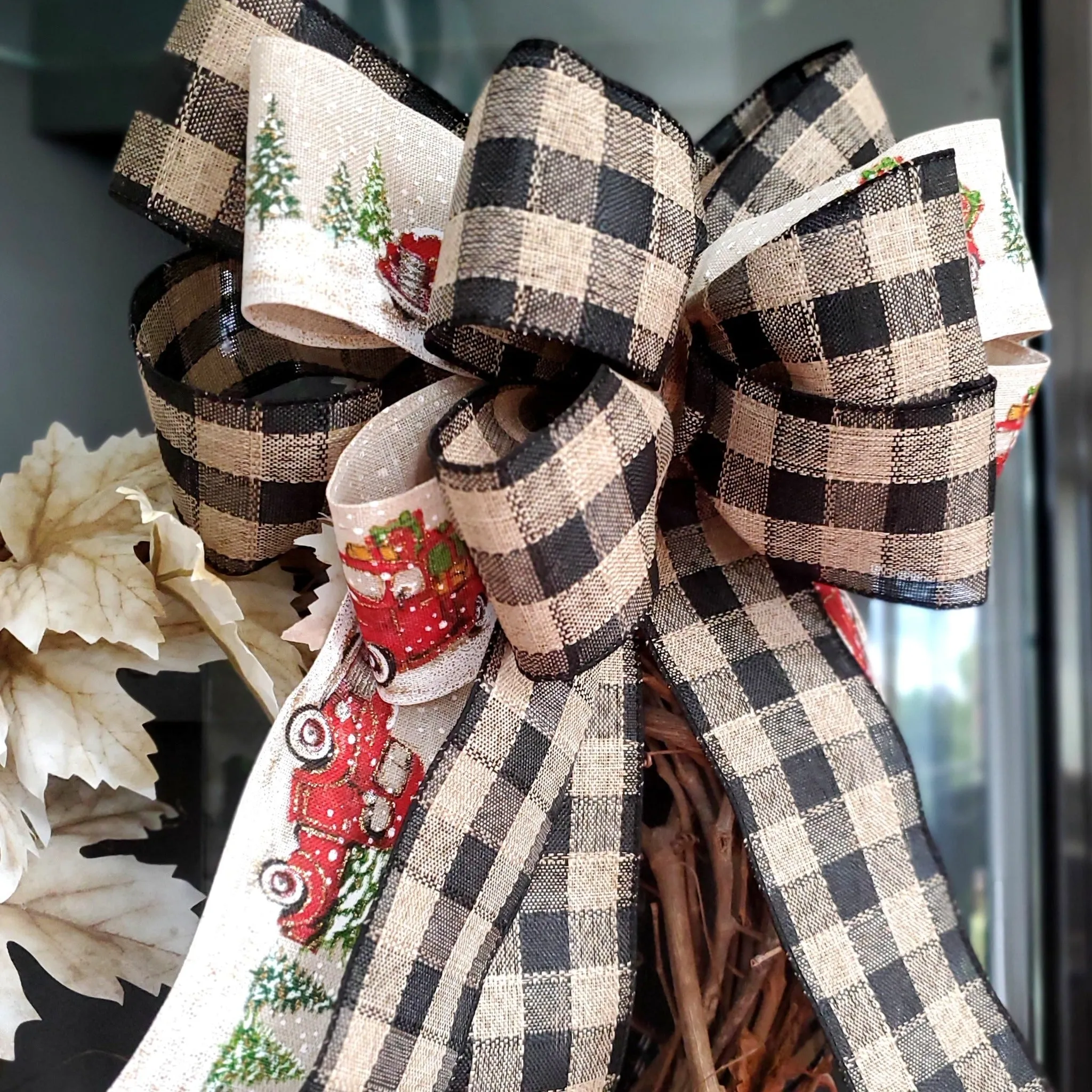 Hand Made Plaid Christmas Bow | Triple Layered