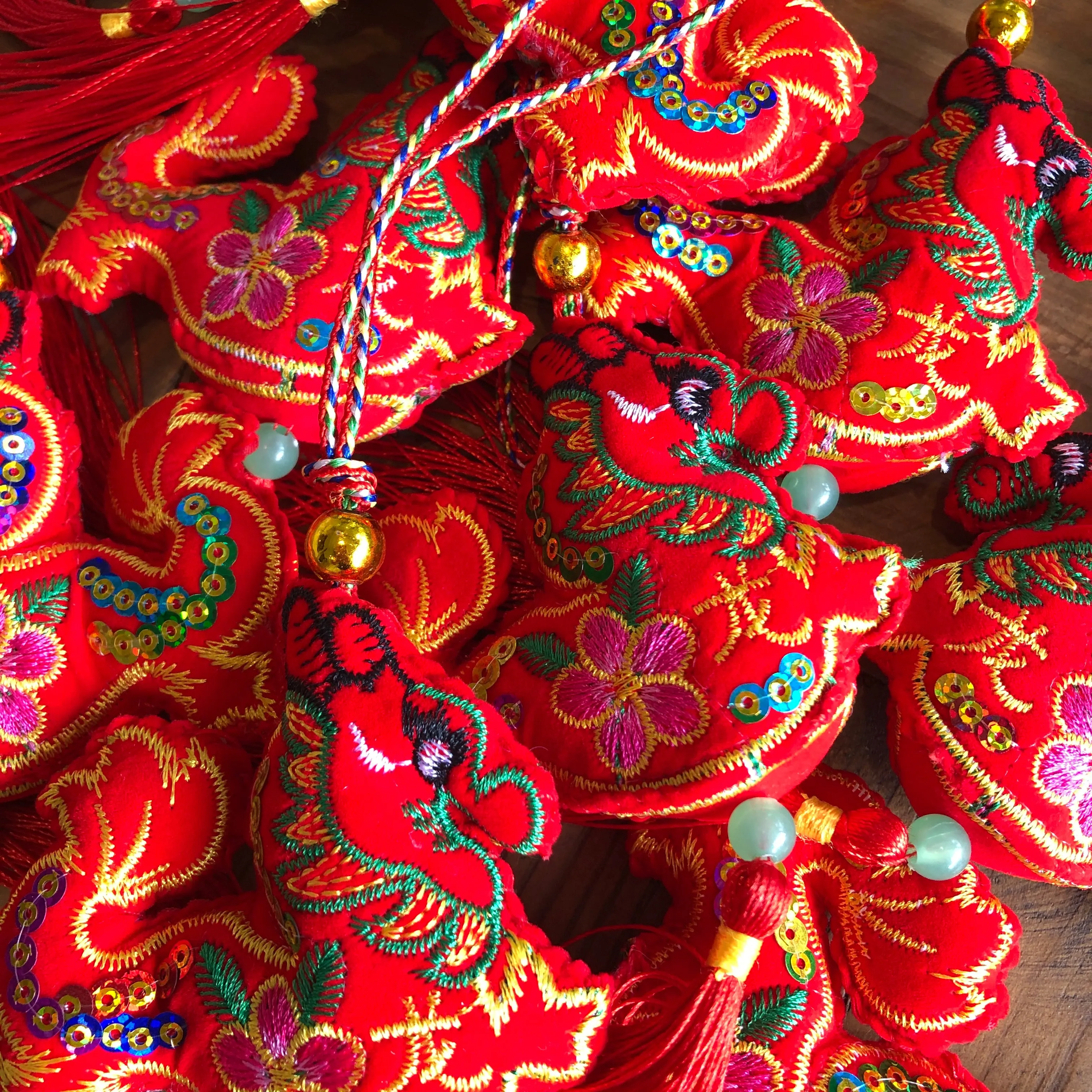 Hanging red Chinese dragon decoration