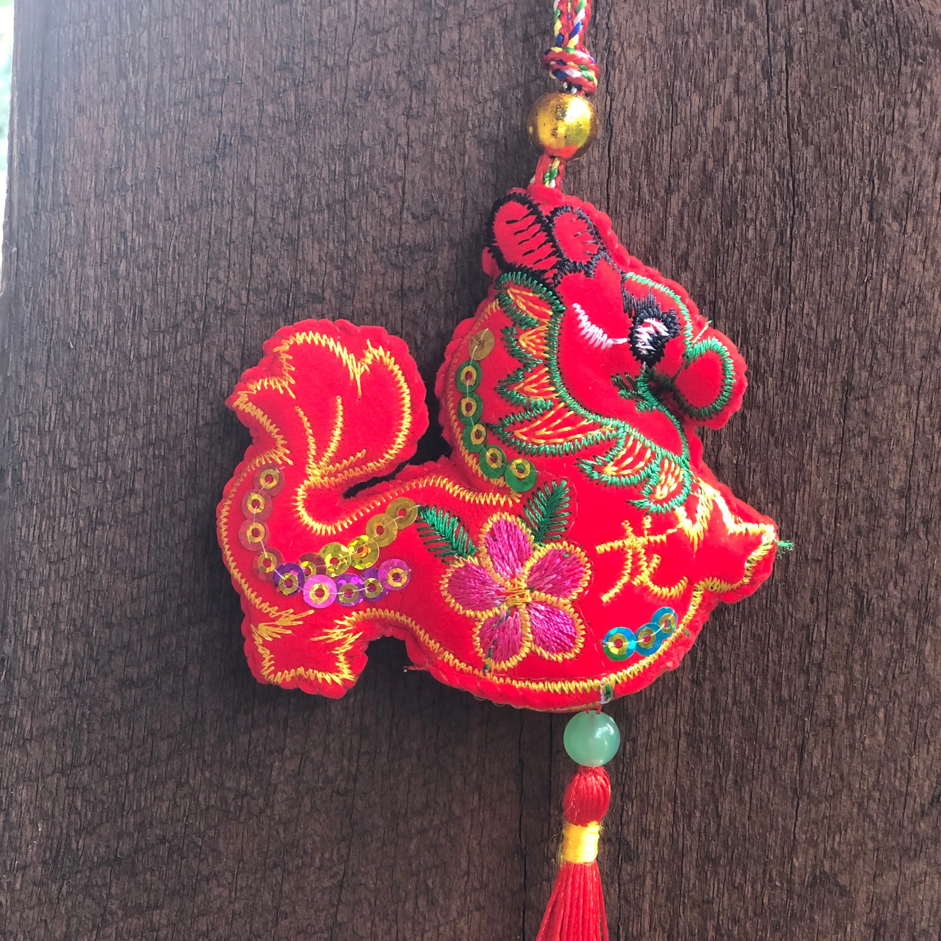 Hanging red Chinese dragon decoration