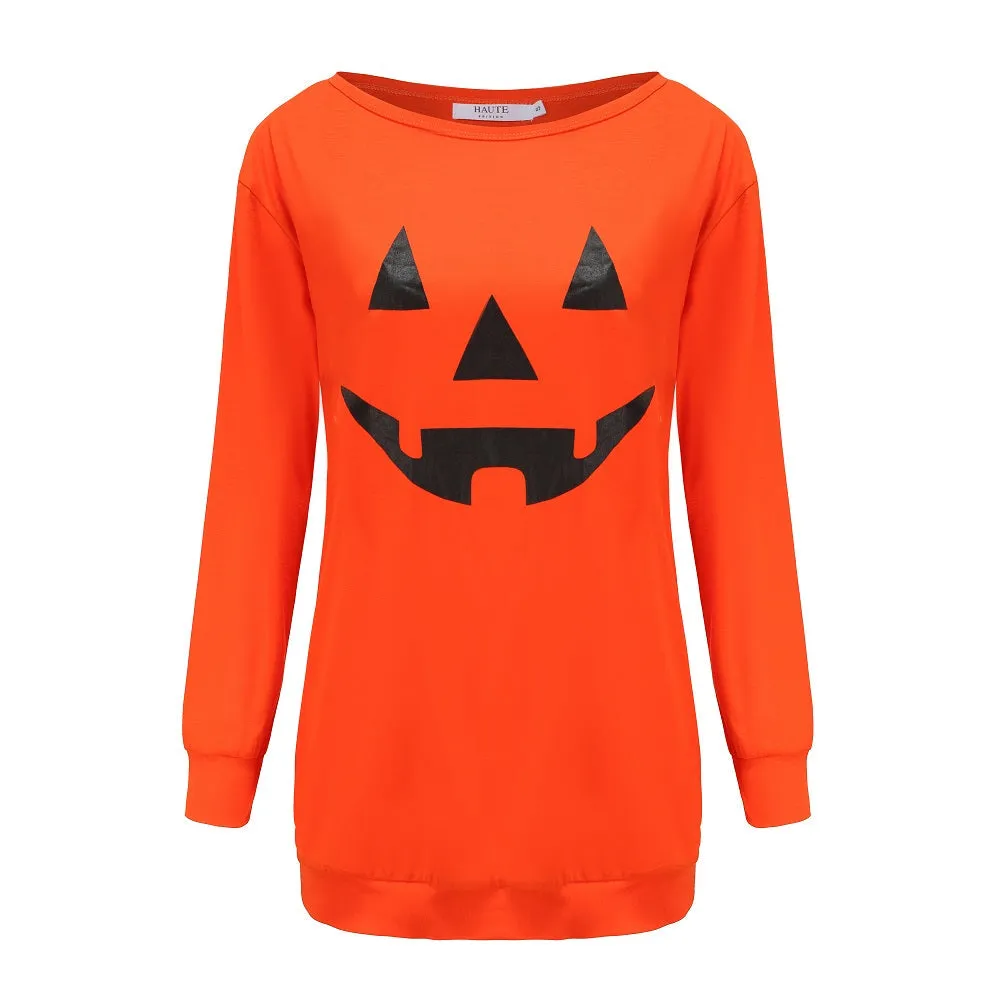 Haute Edition Women's Halloween Pumpkin Graphic Tee with Plus