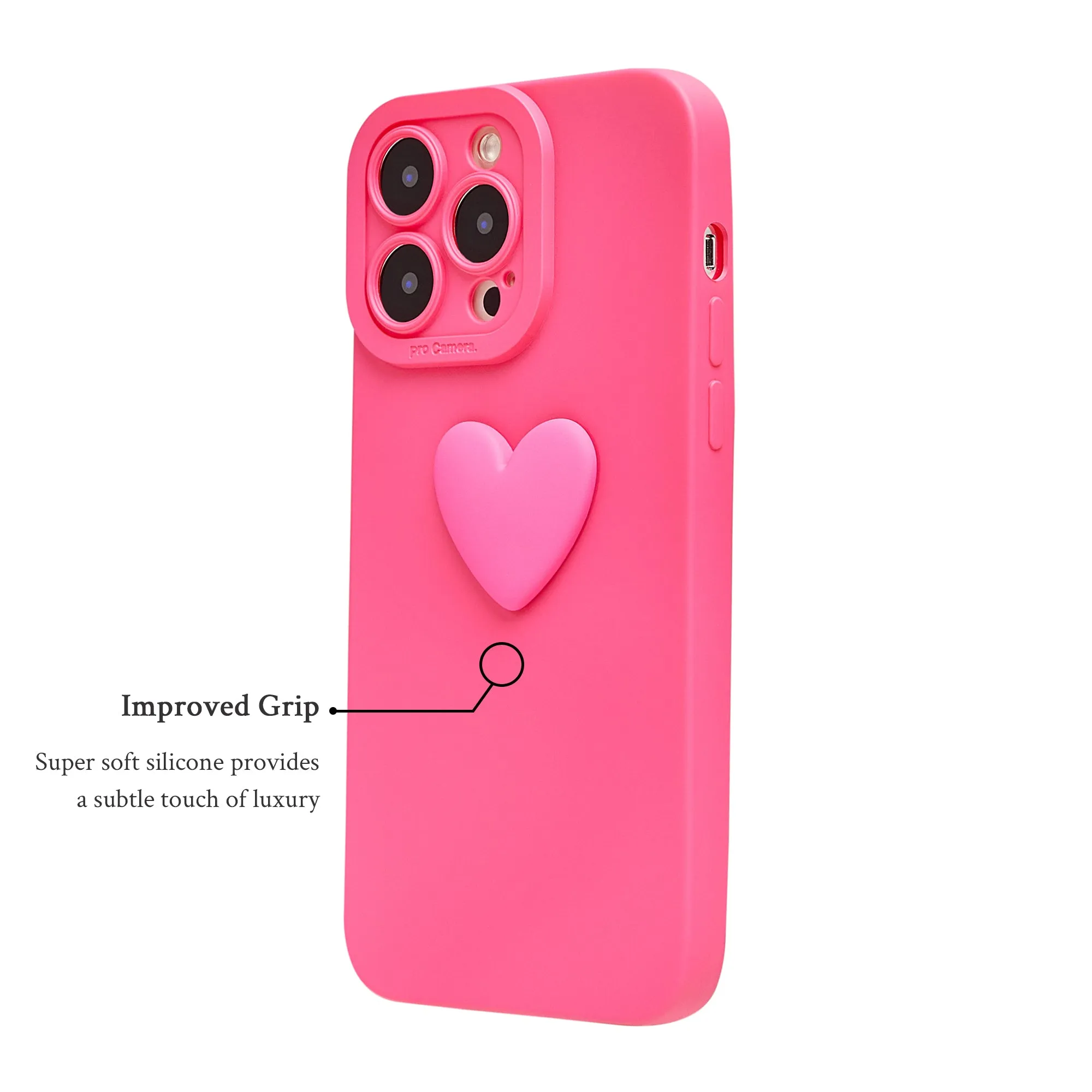 Heart Decorative Solid Phone Case