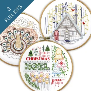 Jolly Days Embroidery Kit Bundle of 3