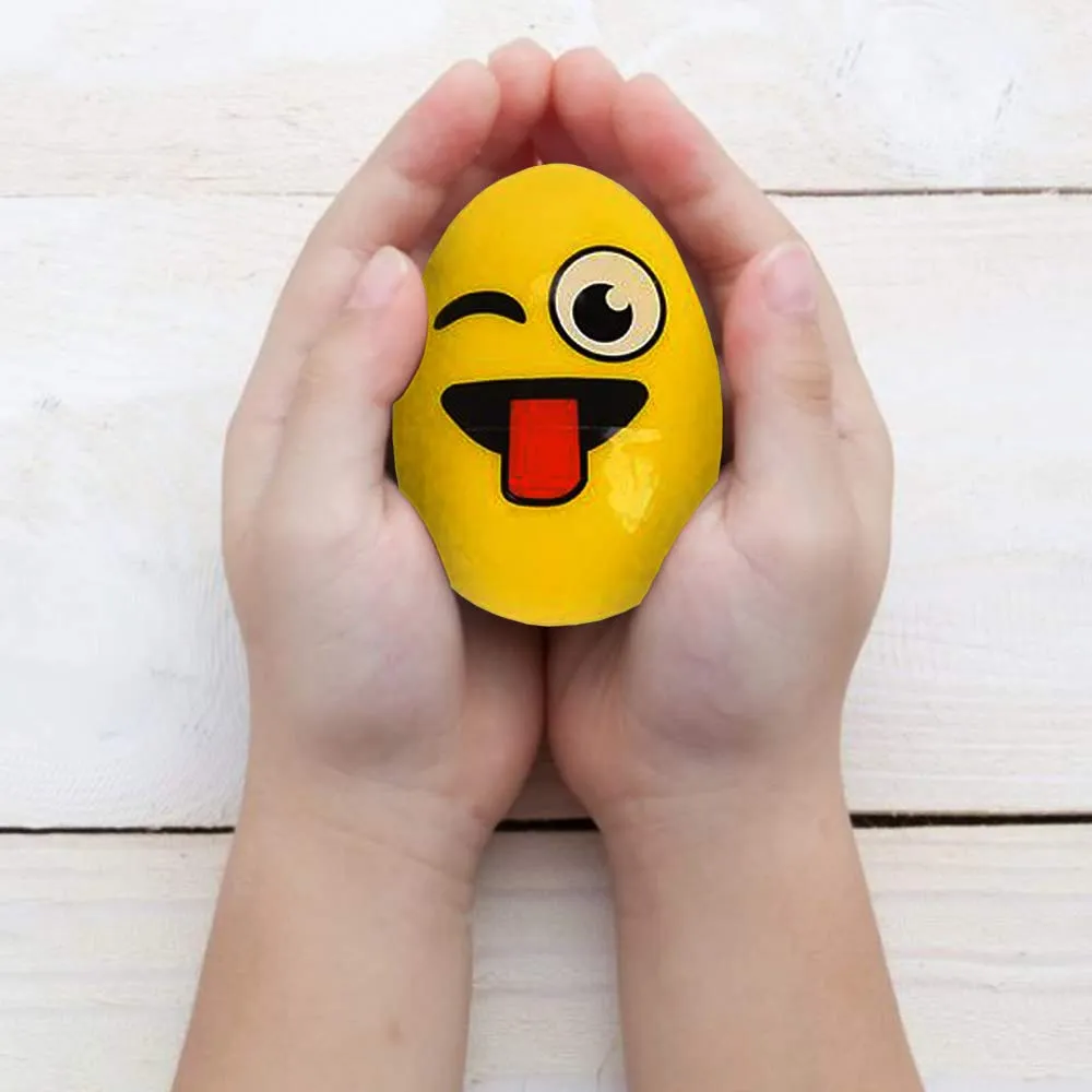 Kicko Emoticon Surprise Eggs - Pack of 48-2.5 Inch Plastic Egg Emoji for Easter Basket