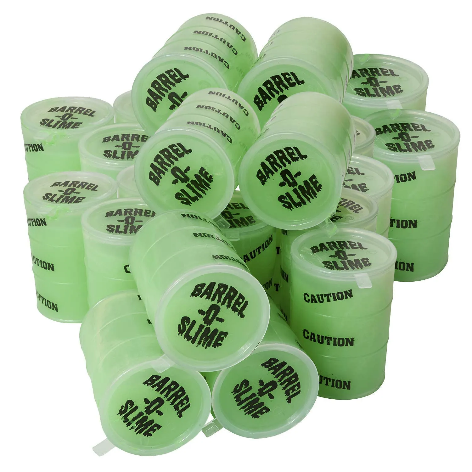 Kicko Glow in The Dark Slime Barrels - Neon Green Sludgy Gooey Fidget Toys - for Party