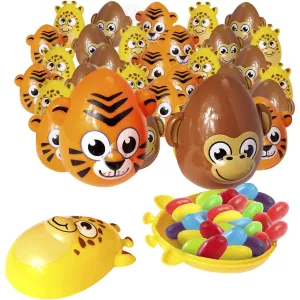 Kicko Safari Animal Easter Eggs - 36 Pack - 2.5 Inch Plastic Animal-Shaped Eggs for Easter