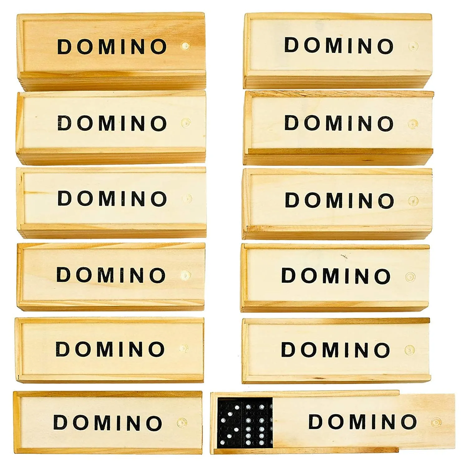 Kicko Wooden Dominoes Sets - 24 Packs Miniature Classic Game Tiles - 1.5 x 0.75 Inch Block