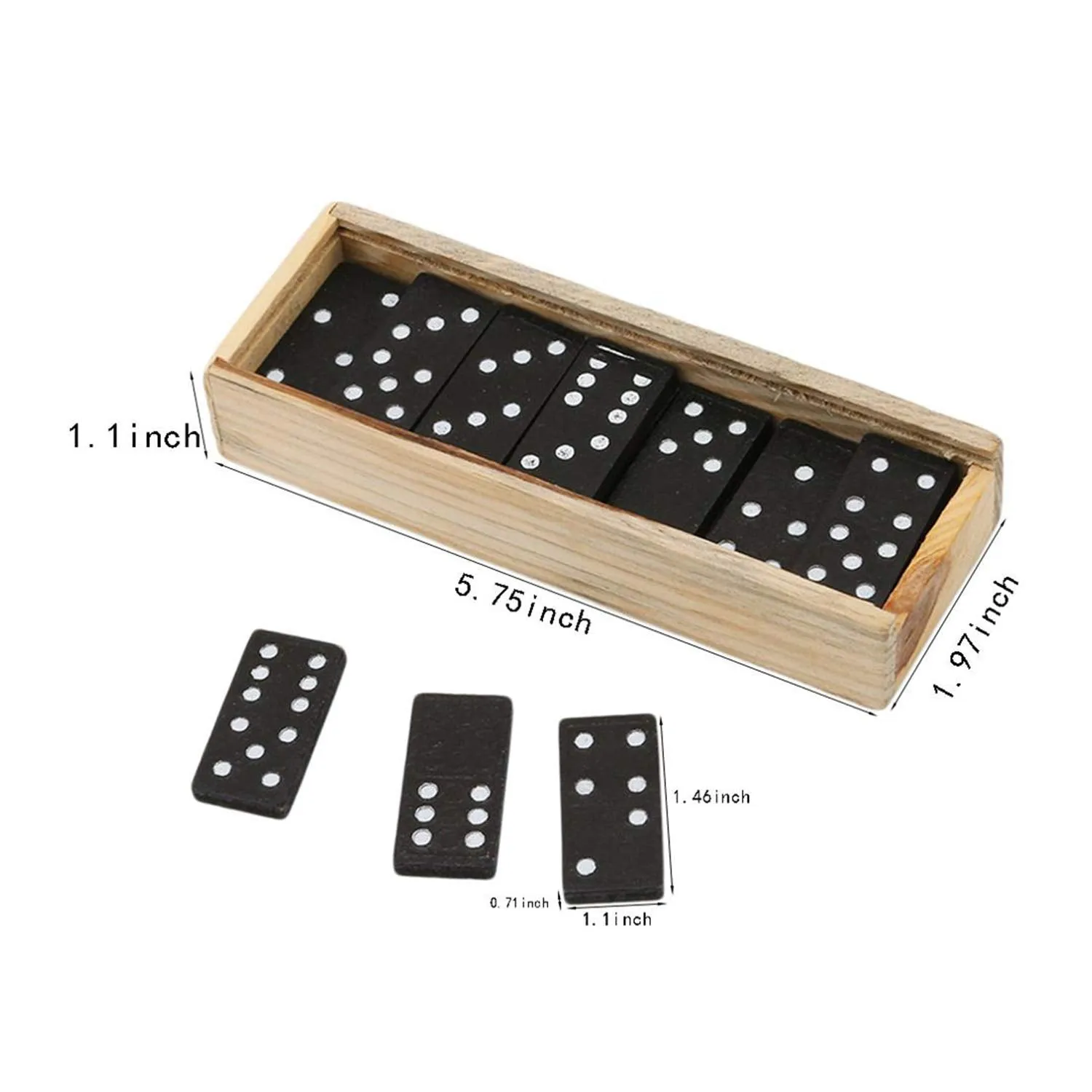 Kicko Wooden Dominoes Sets - 24 Packs Miniature Classic Game Tiles - 1.5 x 0.75 Inch Block