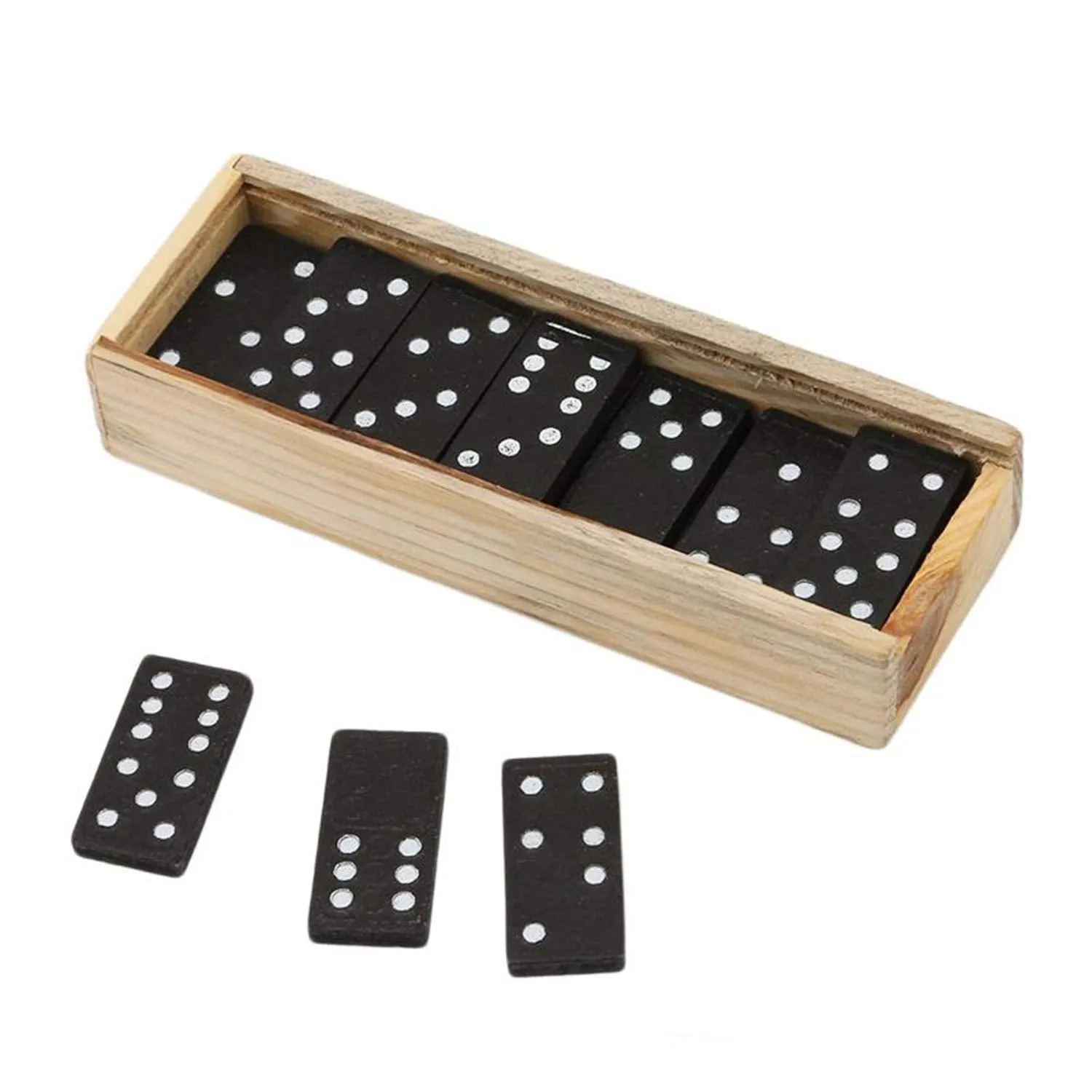 Kicko Wooden Dominoes Sets - 24 Packs Miniature Classic Game Tiles - 1.5 x 0.75 Inch Block