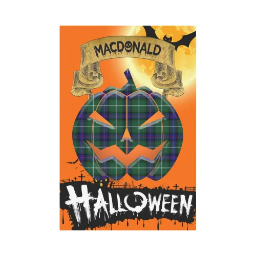 MacDonald Of The Isles Hunting Modern Tartan Jack O' Lantern Garden Flag / Halloween Home Decor NN6