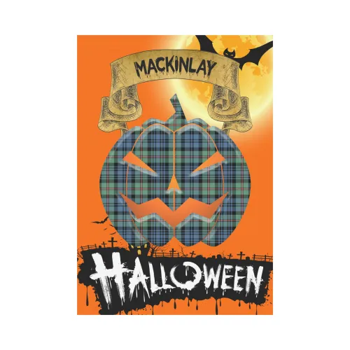 MacKinlay Ancient Tartan Jack O' Lantern Garden Flag / Halloween Home Decor NN6