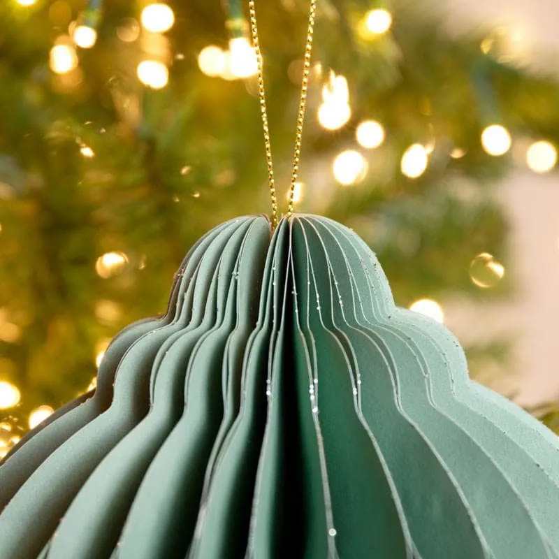 Mint Paper Onion Christmas Tree Decoration - 20cm