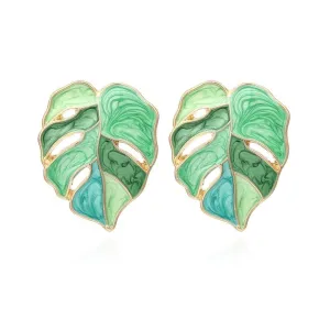 New Plant Aesthetics Monstera Deliciosa Stud Earrings