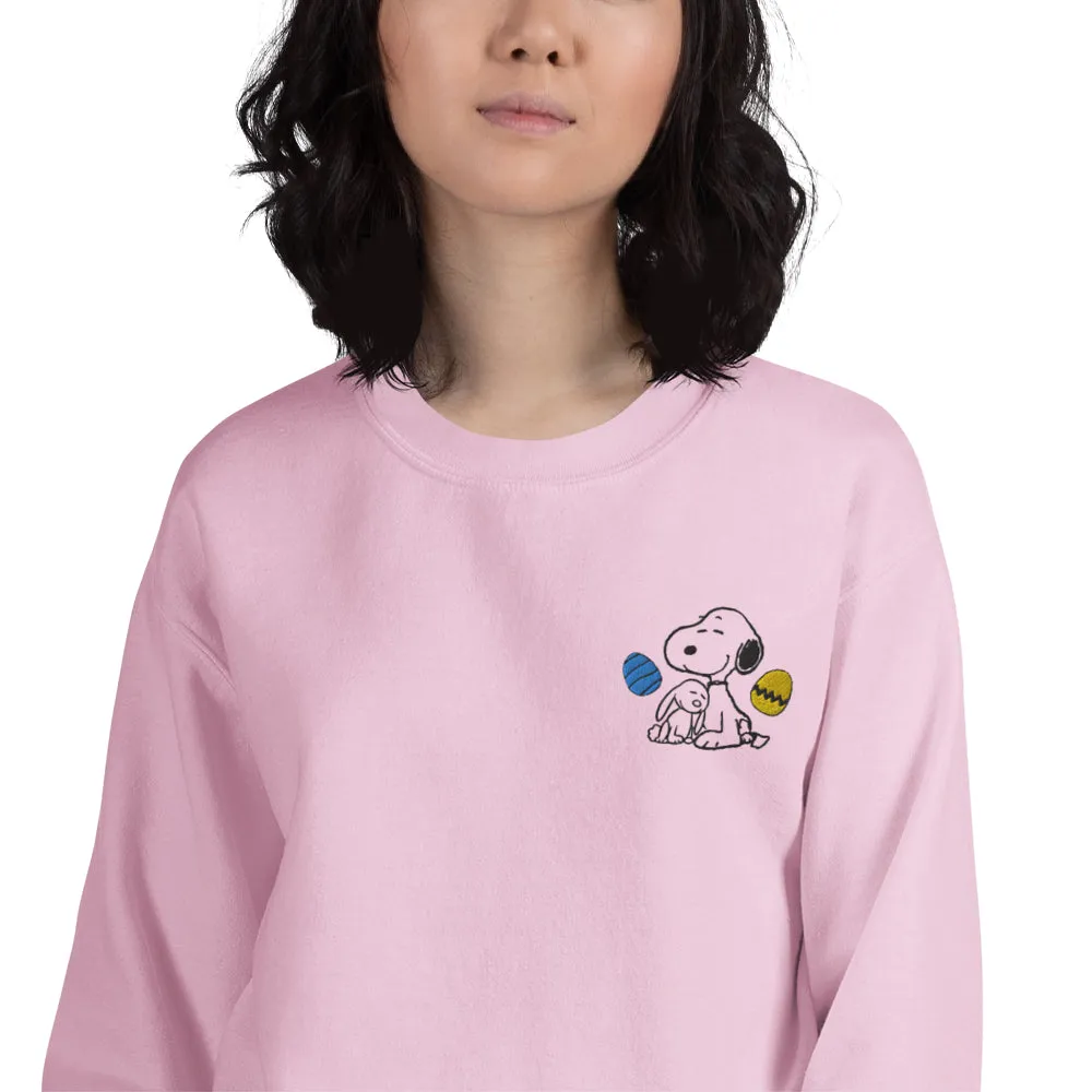 Peanuts Snoopy Easter Eggs Embroiderd Crewneck Sweatshirt