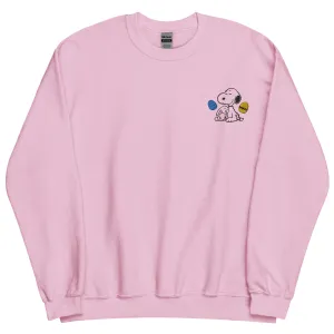 Peanuts Snoopy Easter Eggs Embroiderd Crewneck Sweatshirt