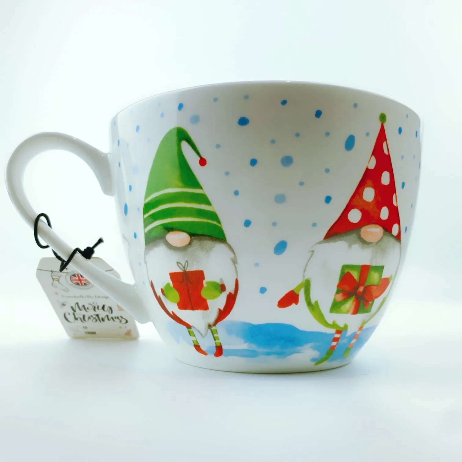 Portobello By Design 'Gnome For Holidays' Happy Gnome China XL Coffee Mug Tea Cup 20 oz