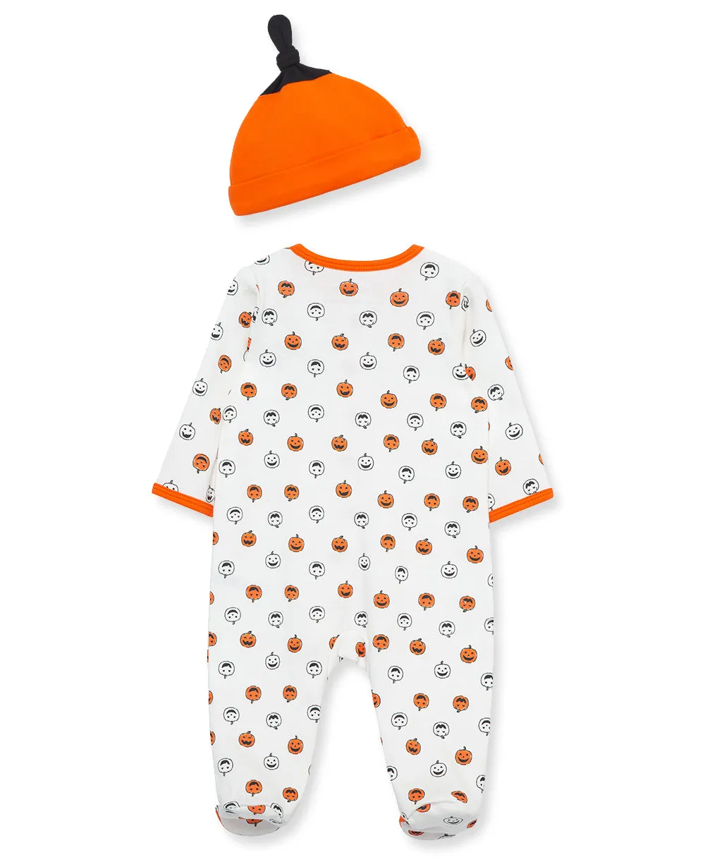 Pumpkin 2-Way-Zip Footie & Hat