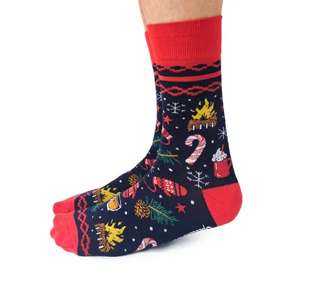 "MERRY AND BRIGHT" Cotton Crew Socks by Uptown Sox