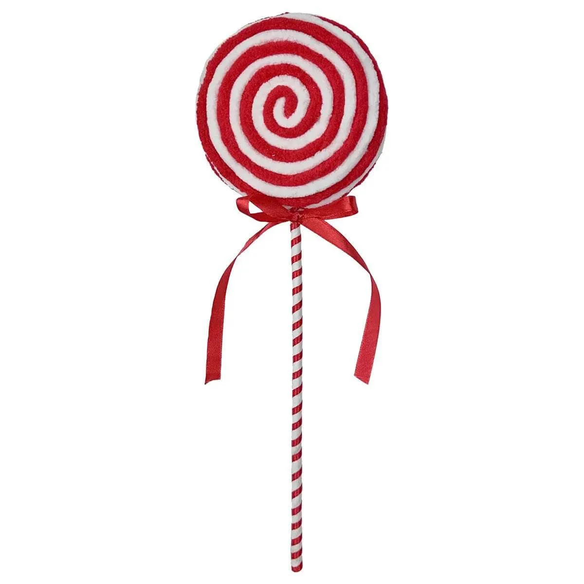 Red & White Chenille Lolly Decoration - 39cm