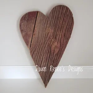 Red Barn Wood Heart