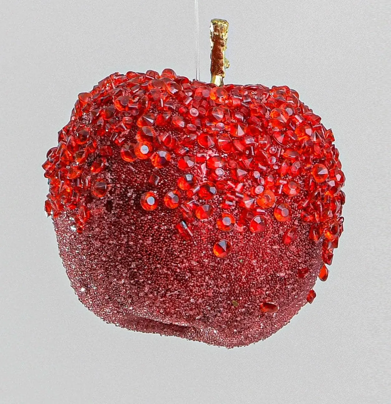 Red Glitter Apple Christmas Tree Decoration - 13cm